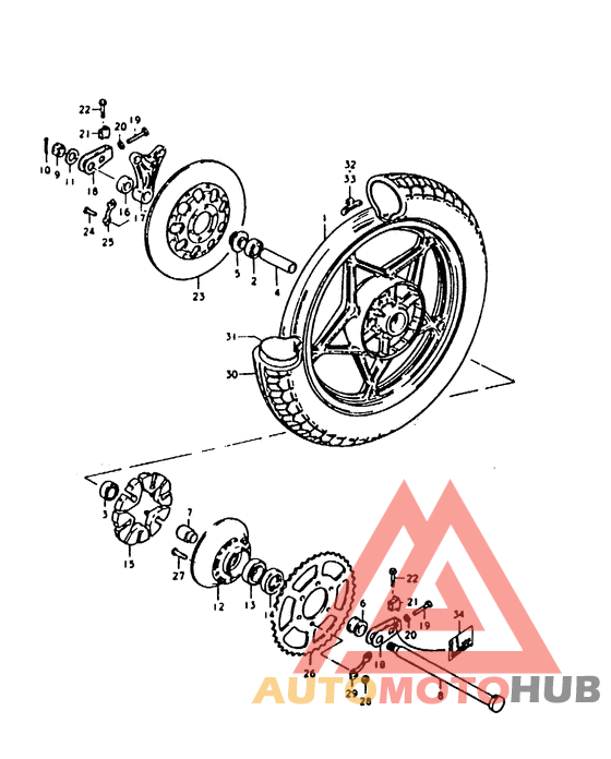 Rear wheel complete assy