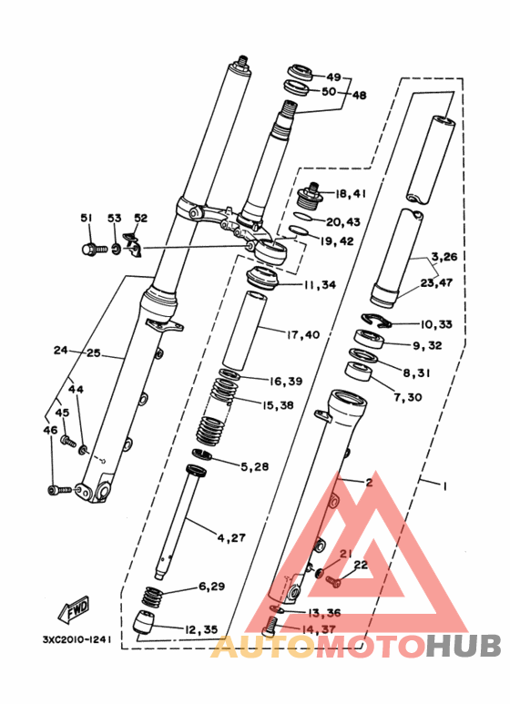 Front fork assy(ur silv