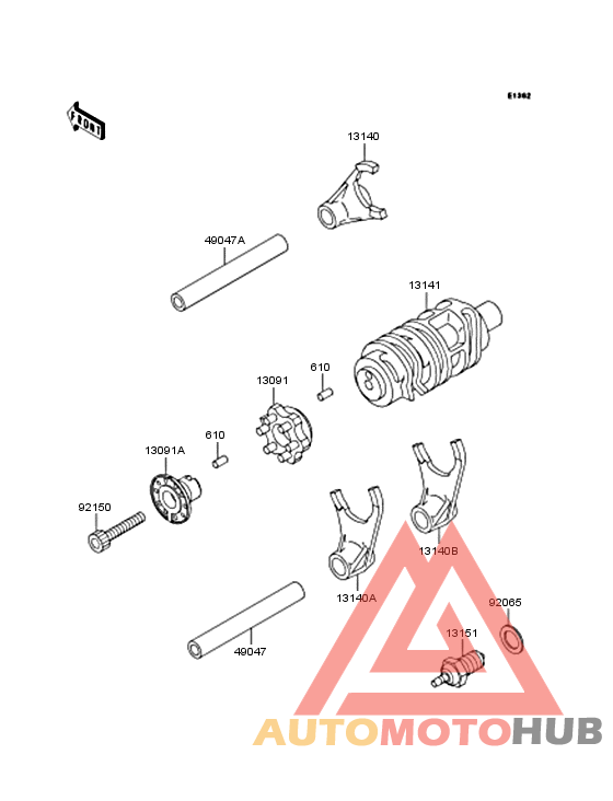 Gear change drum & forks