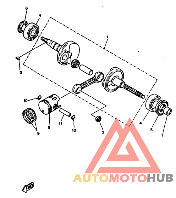 Коленвал и поршень