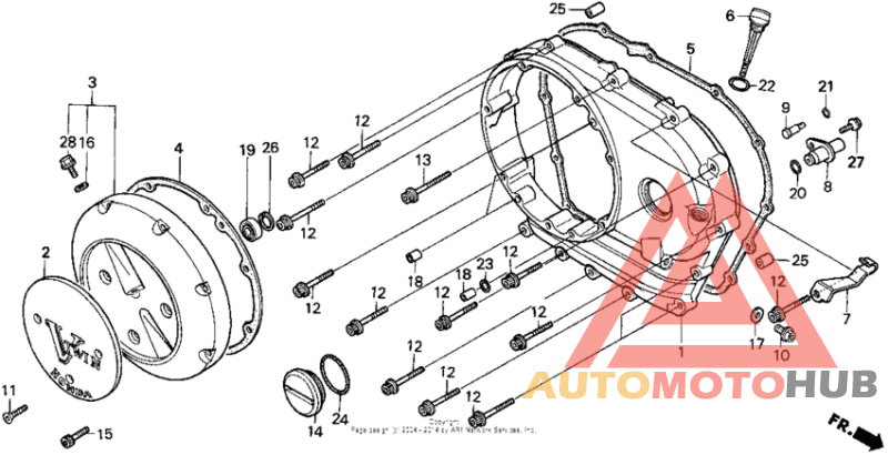 Vt1100c right crankcase cover