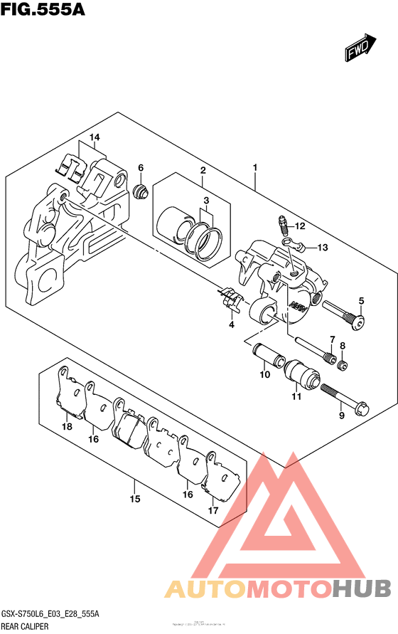 Rear Caliper (Gsx-S750L6 E03)