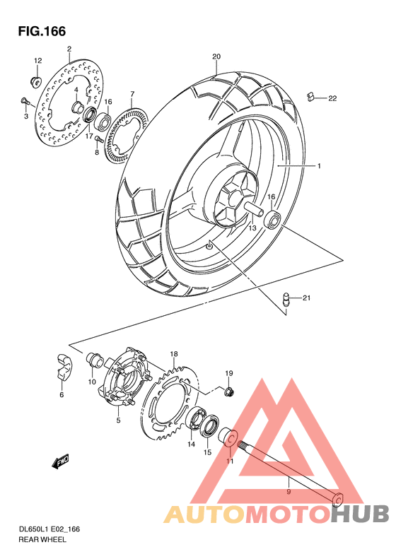 Rear wheel complete assy