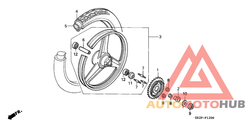 Rear wheel complete assy