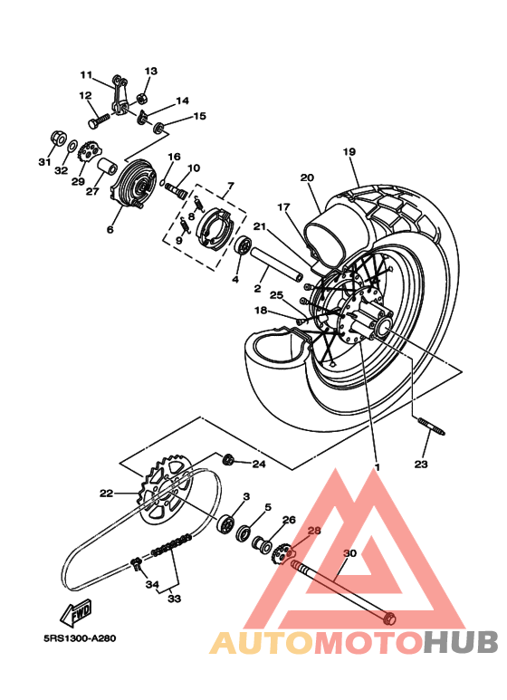 Rear wheel complete assy