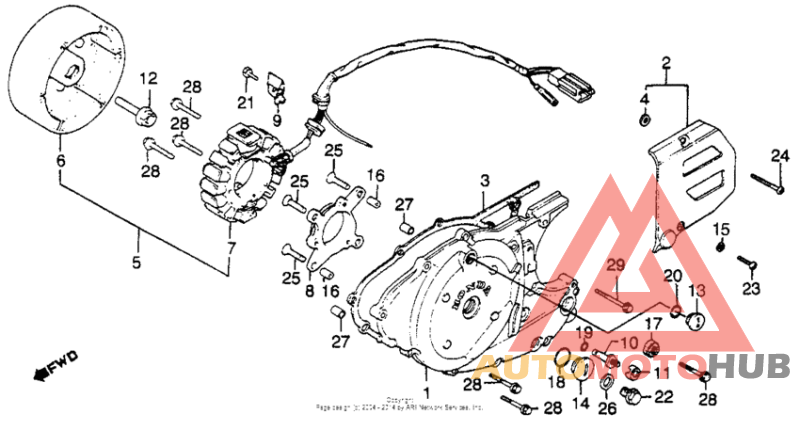 Left crankcase cover + generator