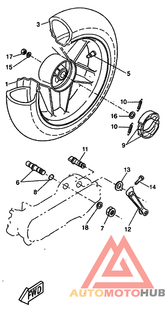 Rear wheel complete assy
