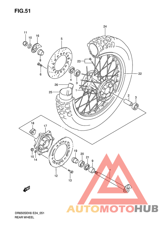 Rear wheel complete assy