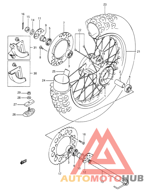 Rear wheel complete assy