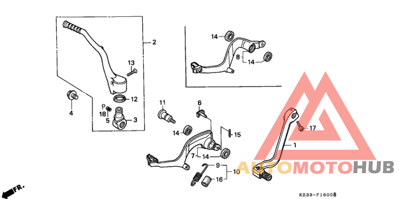 Pedal/kick starter arm