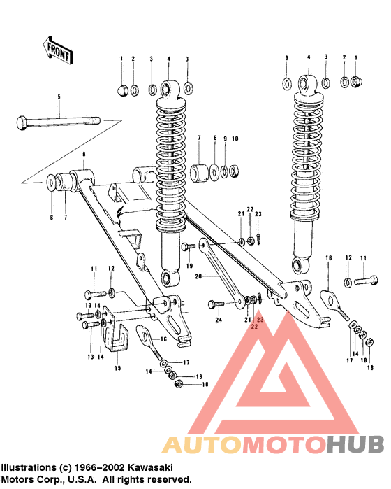 D-4-swing arm/shock absorbers