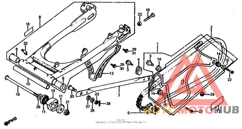 Swingarm + chain case