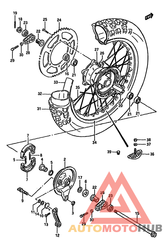 Rear wheel complete assy