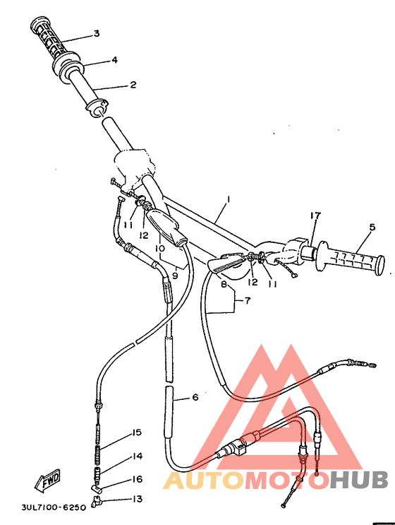 Steering handle. cable