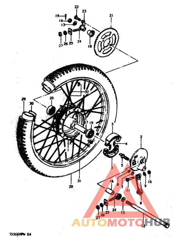 Rear wheel complete assy