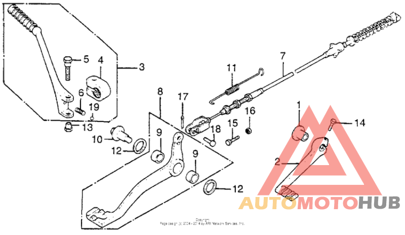 Pedal + kick starter arm
