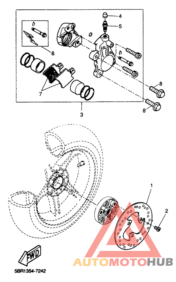 Rear brakecaliper