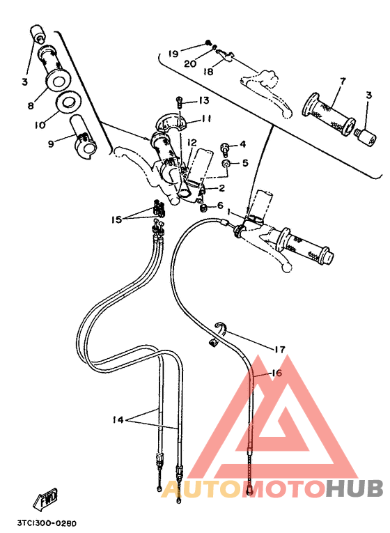 Steering handle. cable