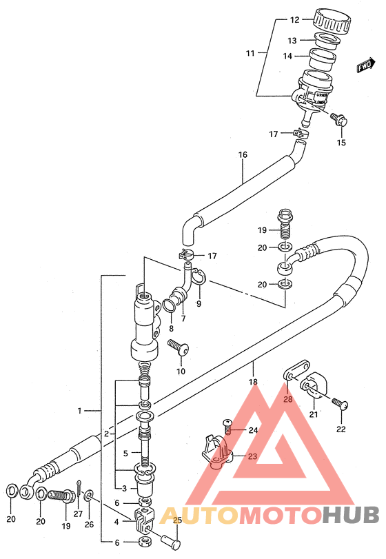 Задний тормозной цилиндр