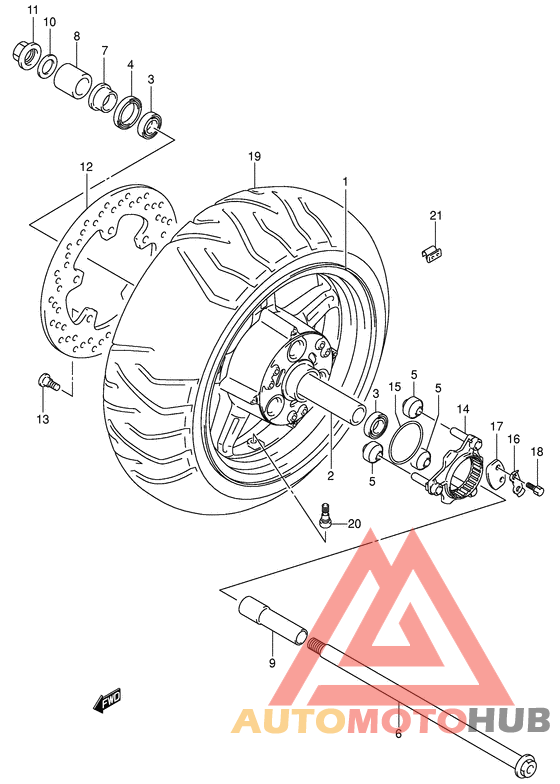 Rear wheel complete assy