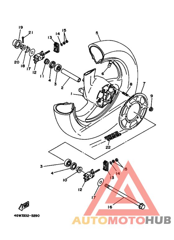 Rear wheel complete assy