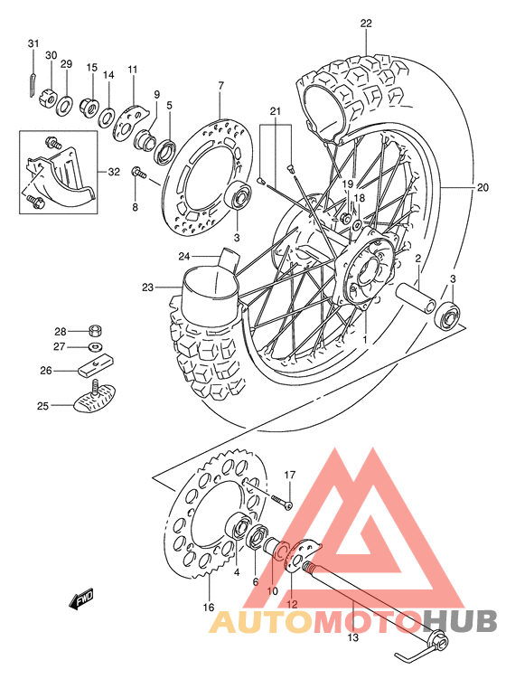 Rear wheel complete assy