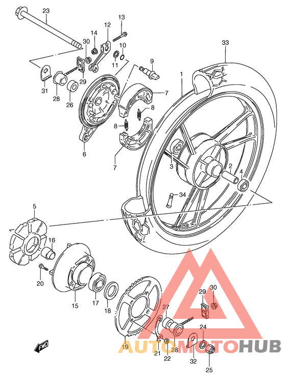 Rear wheel complete assy