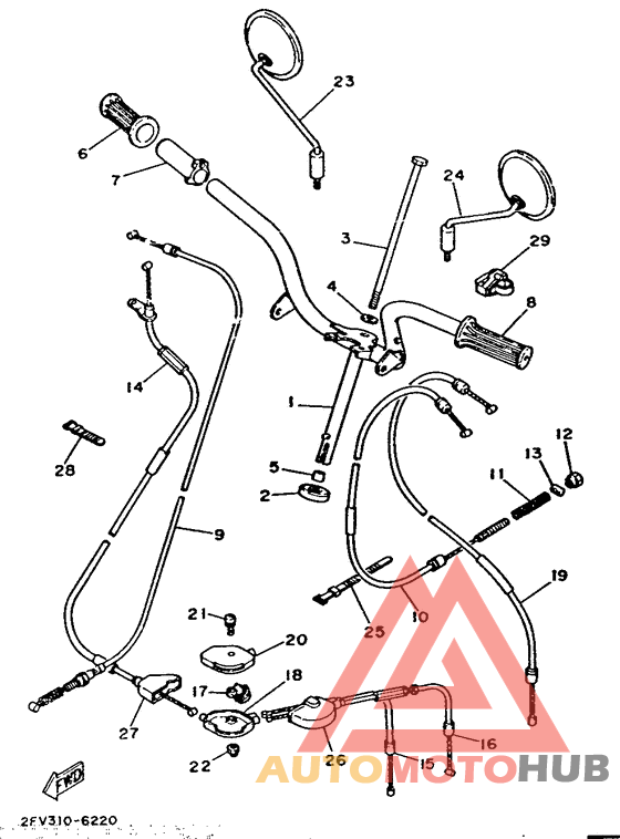 Steering handle. cable