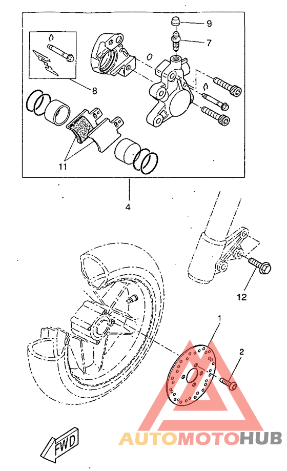 Front brake. caliper