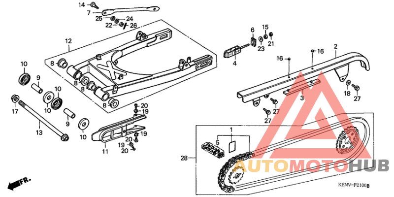 Swing arm/chain case