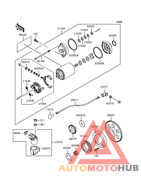 Starter motor/starter clutch