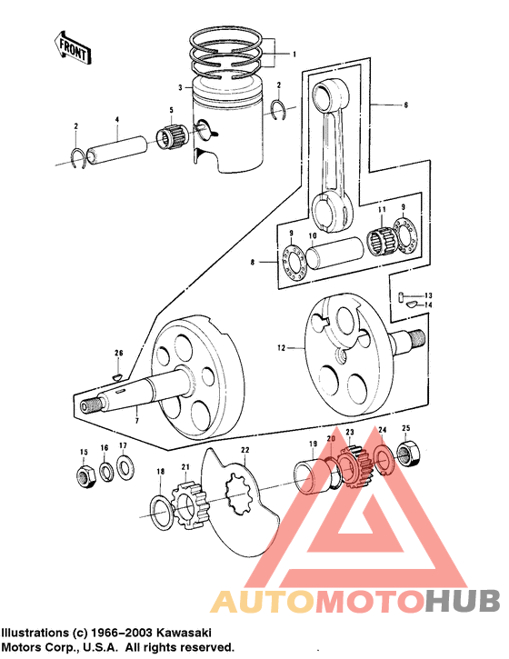 Crankshaft/piston/rotary valve
