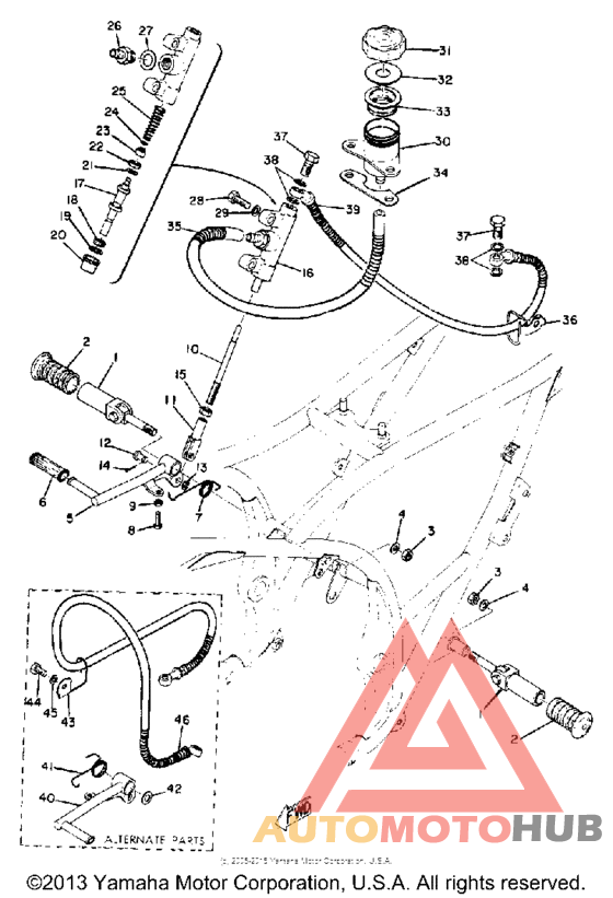 Brake pedal - master cylinder