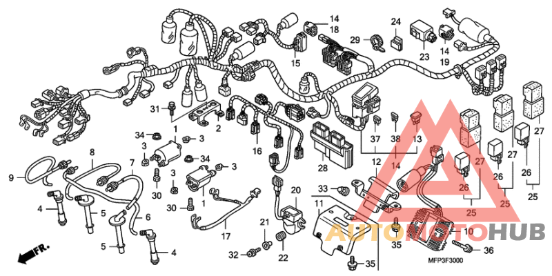 Wire harness/ignition coi l