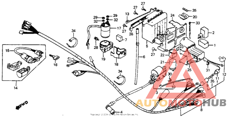 Wire harness + battery