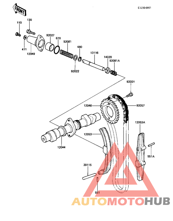 Camshaft/chain/tensioner