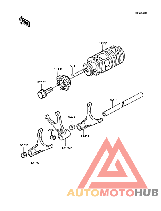 Gear change drum & forks