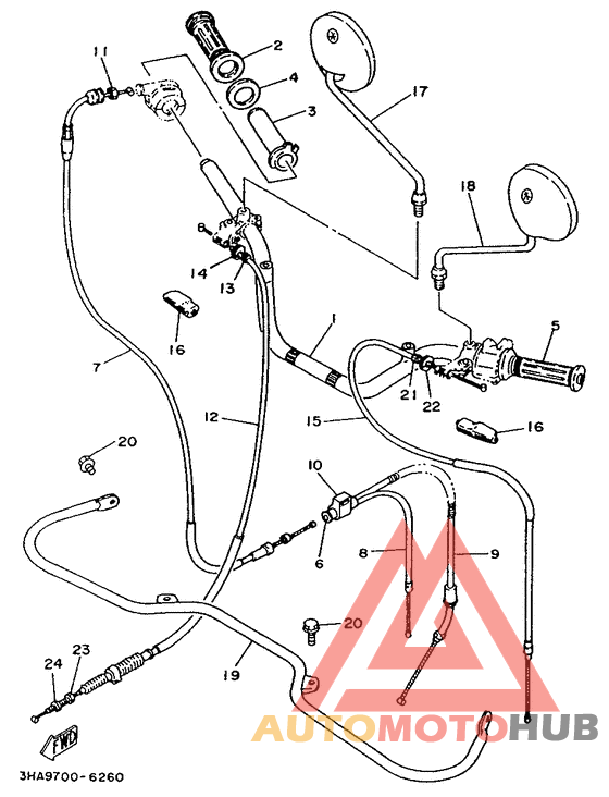 Steering handle. cable