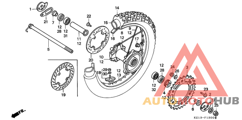 Rear wheel complete assy