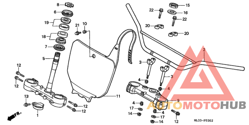 Handle pipe/top bridge/ steering stem