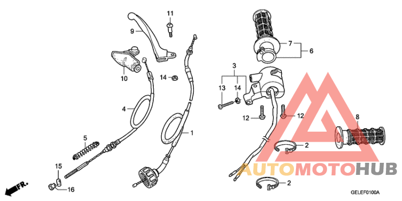 Handle lever/switch/cable