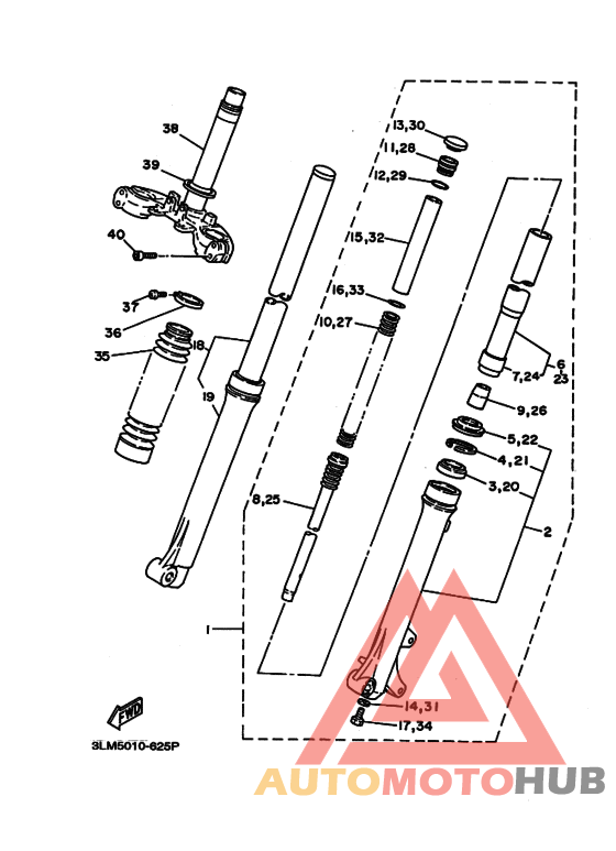 Front fork assy(ur silv