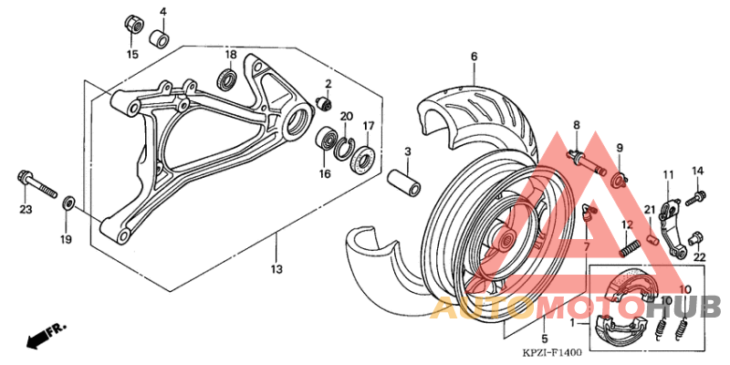 Rear wheel/swingarm