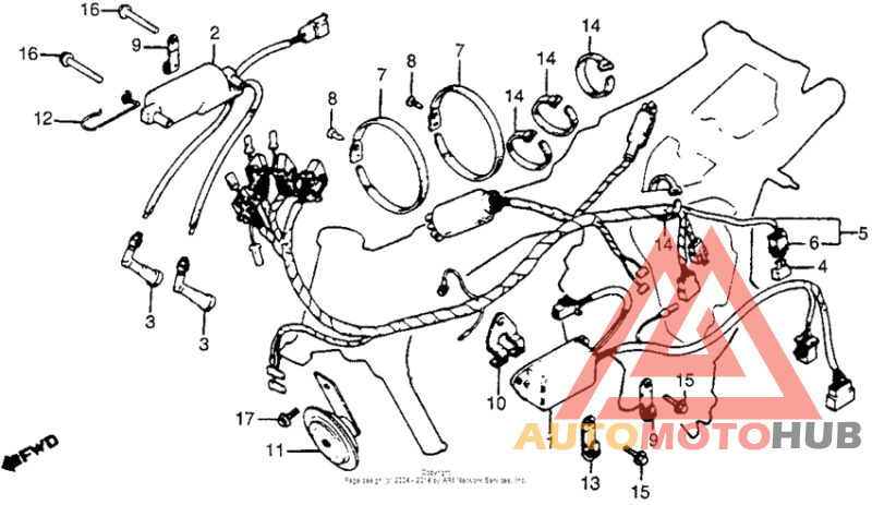 Wire harness + ignition coil + c.d.i. unit