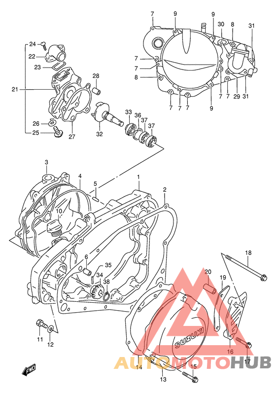 Crankcase cover ass`y  (v