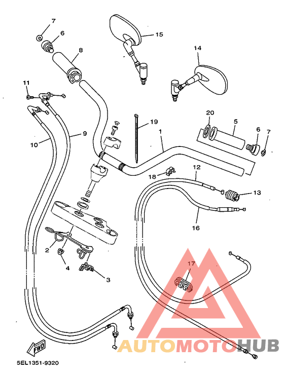 Steering handle. cable