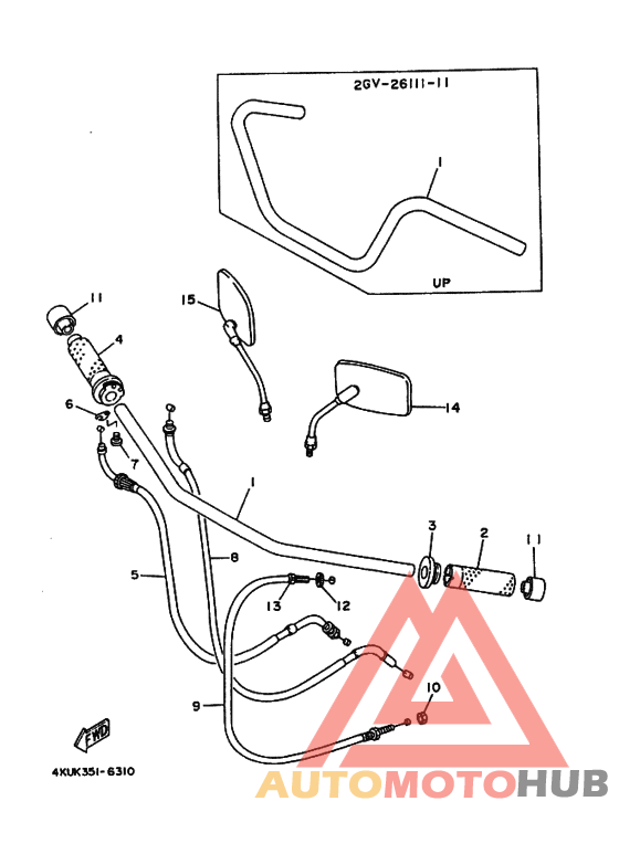 Рулевой рычаг и кабель