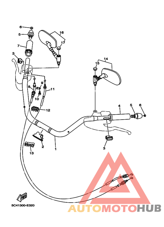Steering handle & cable