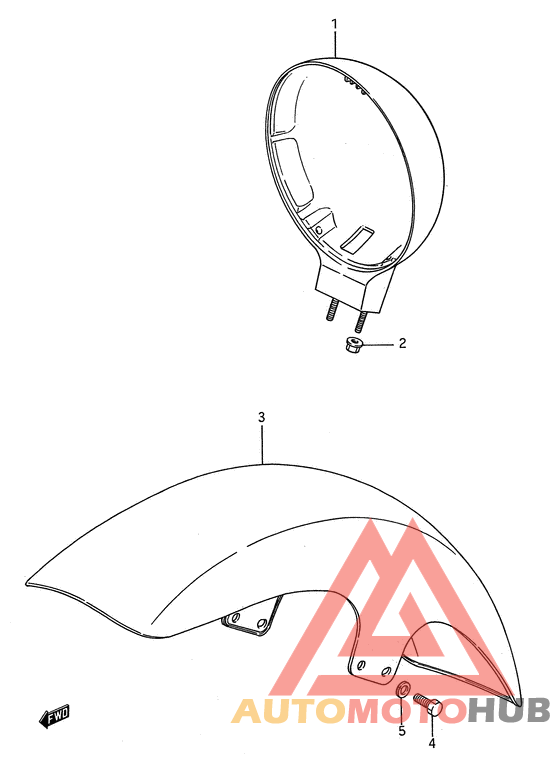 Headlamp housing - front fender