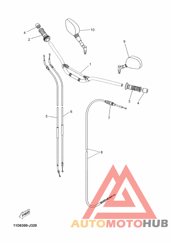 Steering handle & cable